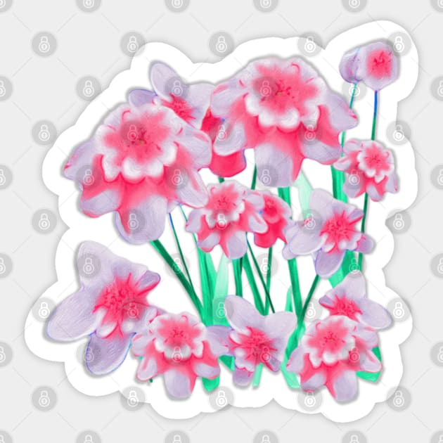 Soft Lilac and Deep Pink Flowers Sticker by KC Morcom aka KCM Gems n Bling aka KCM Inspirations